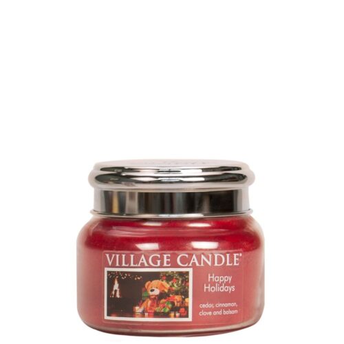 Happy Holidays Village Candle Geurkaars Small
