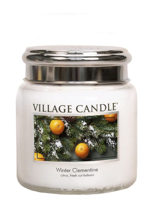 Winter Clementine Village Candle Geurkaars Medium