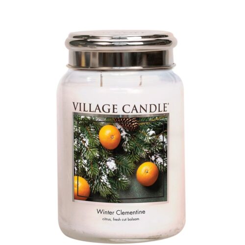Winter Clementine Village Candle Geurkaars Large