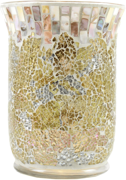 Gold Pearl Mosaic Jar Holder