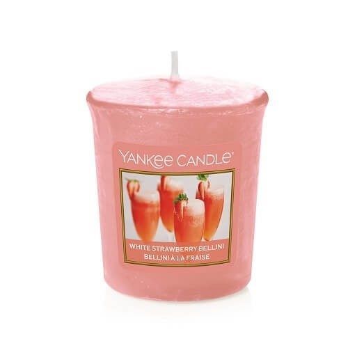 White Strawberry Bellini Votive Yankee Candle