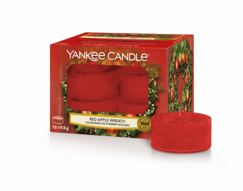 Red Apple Wreath Tea Lights Yankee Candle