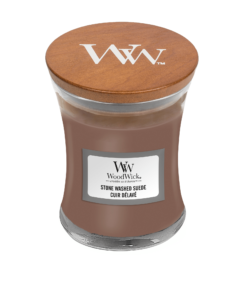 WoodWick Stone Washed Suede Small Geurkaars