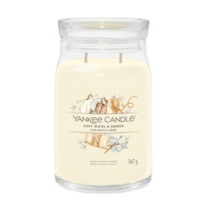 Soft Wool & Amber Large Signature Yankee Candle Geurkaars