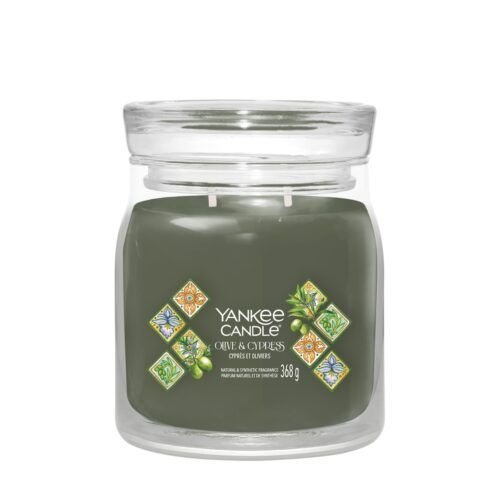 Olive & Cypress Medium Signature Yankee Candle Geurkaars